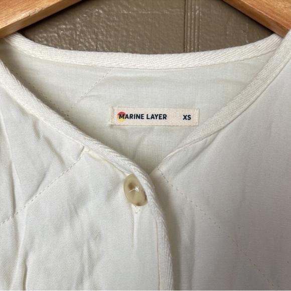 Marine Layer tiff quilted Women's White Button-Up Jacket in antique white - Picture 7 of 11